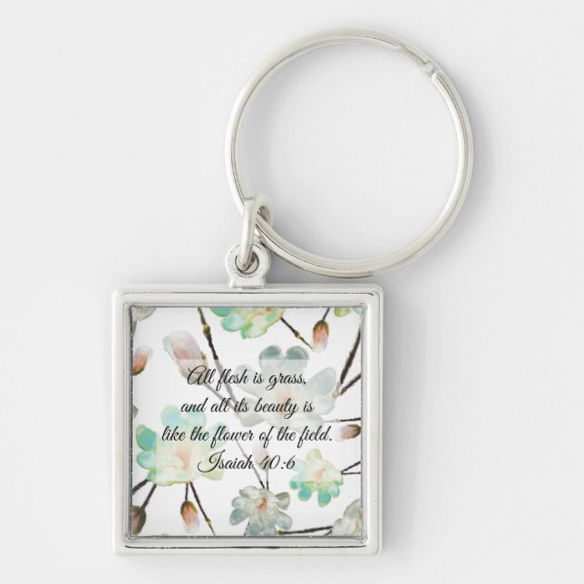Porte-clés Magnolia Motif Bible Verse Carré Porte - clé (Devant)