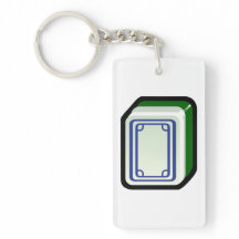 Porte-clés Mahjong (tuile Dragon Blanc)