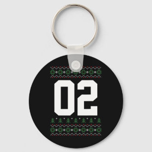 Porte-clés Maillot de style Noël laid numéro 02 Fête de Noël