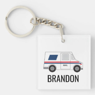 Porte-clés Mailman personnalisé, Transporteur postal Camion c
