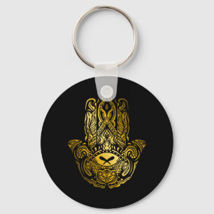 Porte-clés Main de Hamsa - Amulette arabe dorée