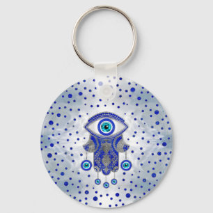 Porte-clés Main de Hamsa - Main de Fatima Lapis Lazuli et Arg