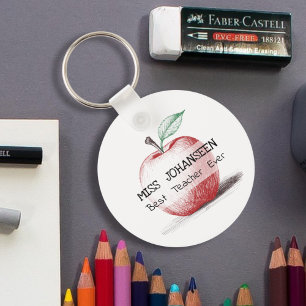 Porte-clés Main Drate mignonne et amusante Pomme rouge meille