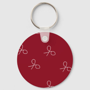 Porte-clés Main drawn scissors on maroon red