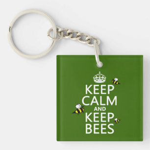 Porte-clés Maintenez calme et gardez les abeilles - toutes