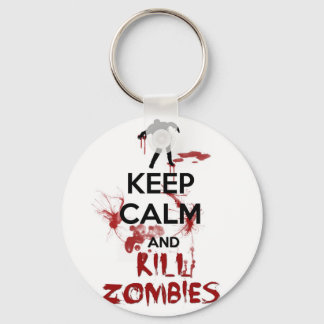Porte-clés Maintenez le calme et tuez les zombies