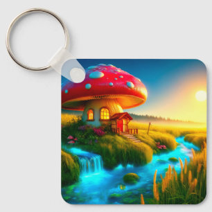 Porte-clés Maison de champignons