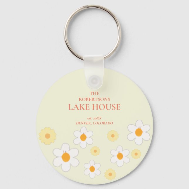 Porte-clés Maison de lac personnalisée (Recto)