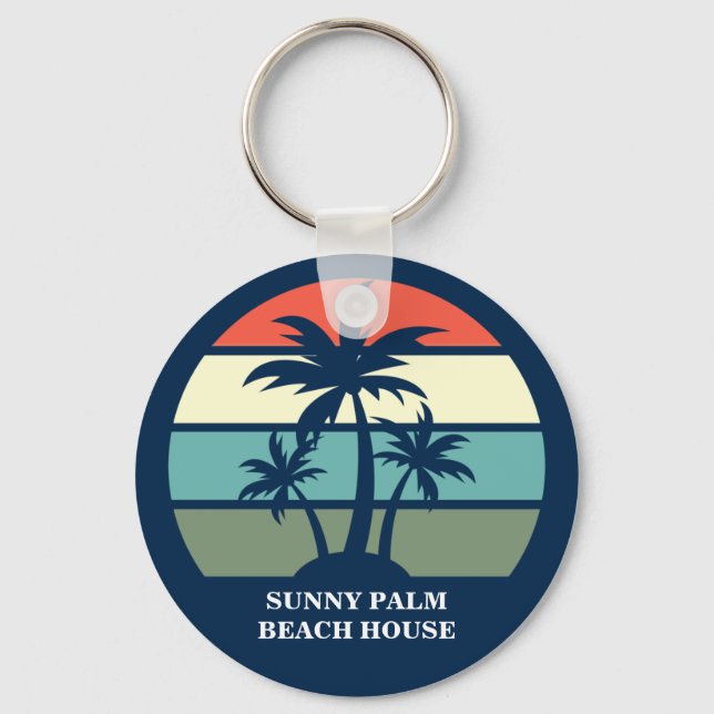 Porte-clés Maison de plage personnalisée Location de vacances (Recto)
