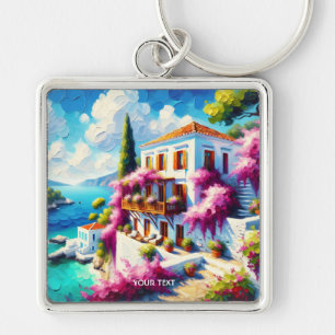 Porte-clés Maison de villa de mer mignonne fantastique