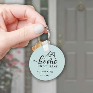Porte-clés Maison minimaliste Sweet Home Personnalisée Nouvel