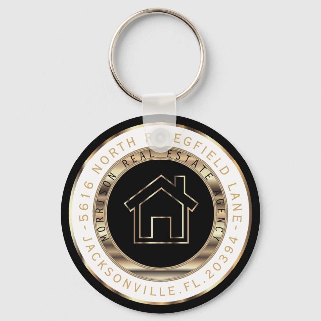 Porte-clés Maison Noire, Or et Blanc - Réalisateur (Recto)