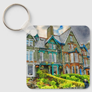 Porte-clés Maison victorienne à Keswick peinte en aquarelle