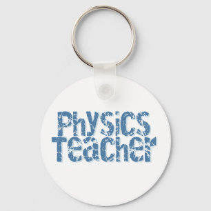 Porte-clés Maître de physique du texte en bleu désorganisé