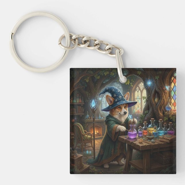 Porte-clés Maître des Potions Corgi (Devant)