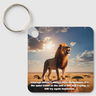 Porte-clés Majestic Lion Courage Inspirant Cadeau Motivationn