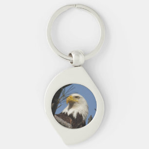 Porte-clés Majestic Patriotique Mature Bald Eagle tête proche