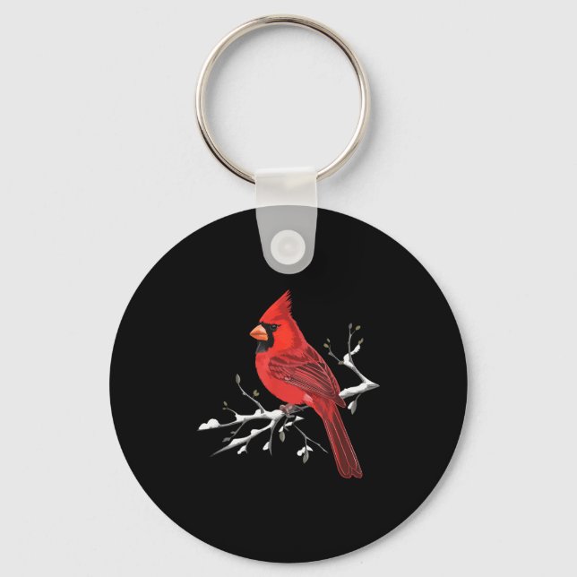 Porte-clés Majestic Red Cardinal Birdwatching Birdwatcher Bir (Recto)