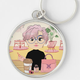 PORTE-CLÉS MAKEUP DANS LE CAFÉ SHOP