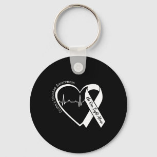 Porte-clés Maladie de Crohns Coeur soutien de Ribbon violet C