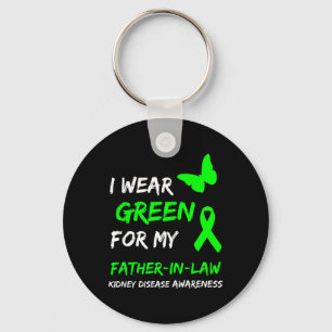 Porte-clés Maladie du rein Je porte le vert pour mon beau-pèr