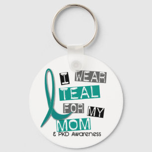 Porte-clés Maladie rénale polykystique PKD Turquoise Pour Mam