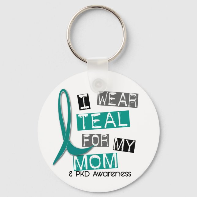 Porte-clés Maladie rénale polykystique PKD Turquoise Pour Mam (Recto)