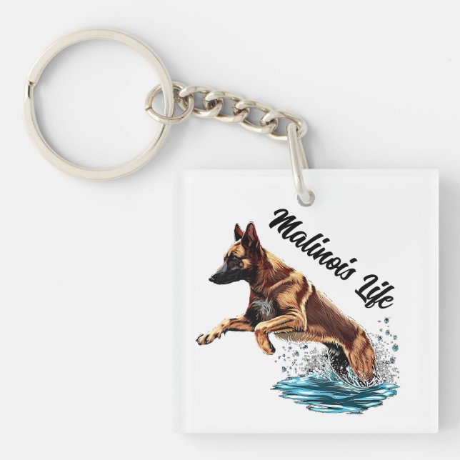 Porte-clés Malinois de la Faune dans l'eau (Devant)