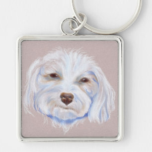 Porte-clés Maltipoo avec une attitude