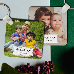 Porte-clés Mama Année de Création Photo Personnalisée