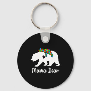 Porte-clés Mama Bear Amour Soutien Ours Sensibilisation Autis