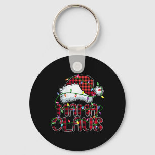 Porte-clés Mama Claus Lumières de Noël Pyjama Famille Corresp