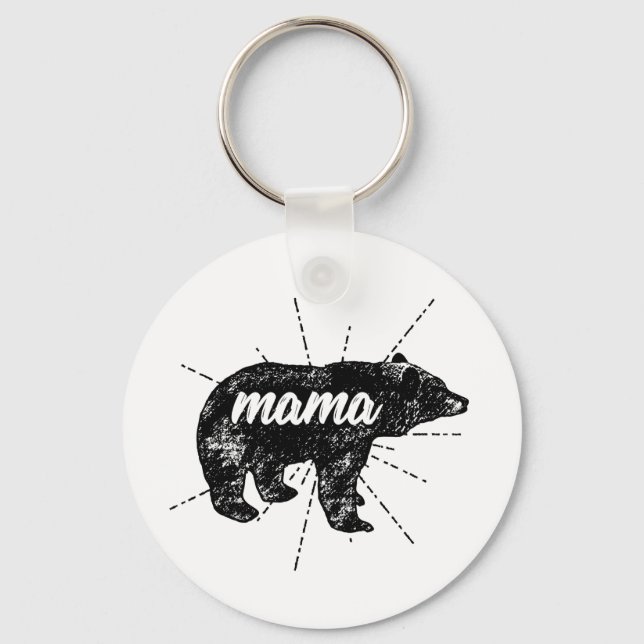 Porte-clés Mama Ours Anniversaire Fête des mères (Recto)