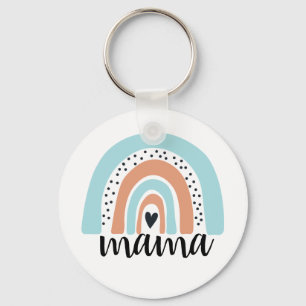 Porte-clés Mama Rainbow Blue Peach