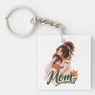 Porte-clés Maman & bébé enfants automne cosy Amour d'automne