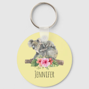 Porte-clés Maman & Bébé Koala Ours Aquarelle mignonne