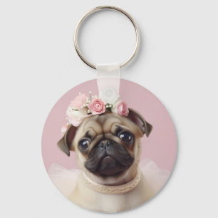 Porte-clés Maman Chien Fur Life Carlin Photo Personnalisé
