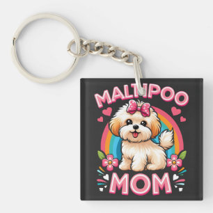 Porte-clés Maman Chien Maltipoo Pour Propriétaire De Chien Ma