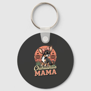 Porte-clés Maman Chihuahua mignonne noeud Chien Maman