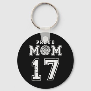Porte-clés Maman de baseball fière personnalisée numéro 17