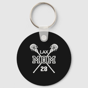 Porte-clés Maman de crosse lacrosse fière d'amour #28 joueur 