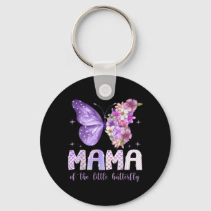 Porte-clés Maman de la petite fille papillon pour son 1er ann