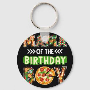 Porte-clés Maman de l'anniversaire du garçon amateur de pizza