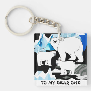 Porte-clés Maman de l'ours polaire personnalisé