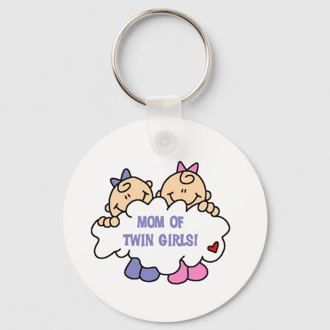 Porte-clés Maman de Twin Girls Tshirts et cadeaux (Recto)