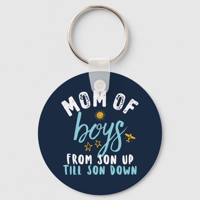 Porte-clés Maman des garçons Fils jusqu'au fils Fête des mère (Recto)