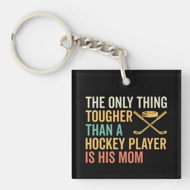Porte-clés Maman du joueur de hockey dur (Devant)