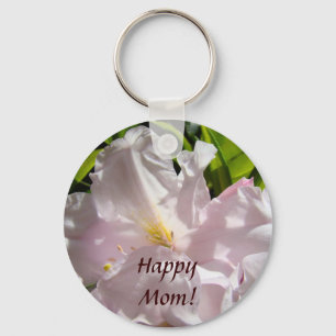 Porte-clés Maman heureuse ! Fleurs de Rhodies rose