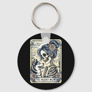 Porte-clés Maman Husky Sibérien Mignon Carte de Tarot Husky S
