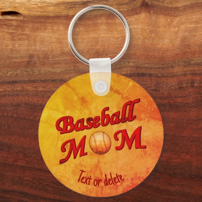 Porte-clés Maman mignonne de baseball personnalisée (Recto)